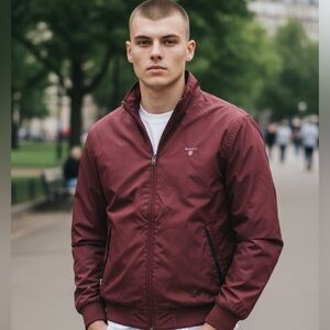 GANT Men's Maroon Jacket - Date Night - Sporty - Size S
